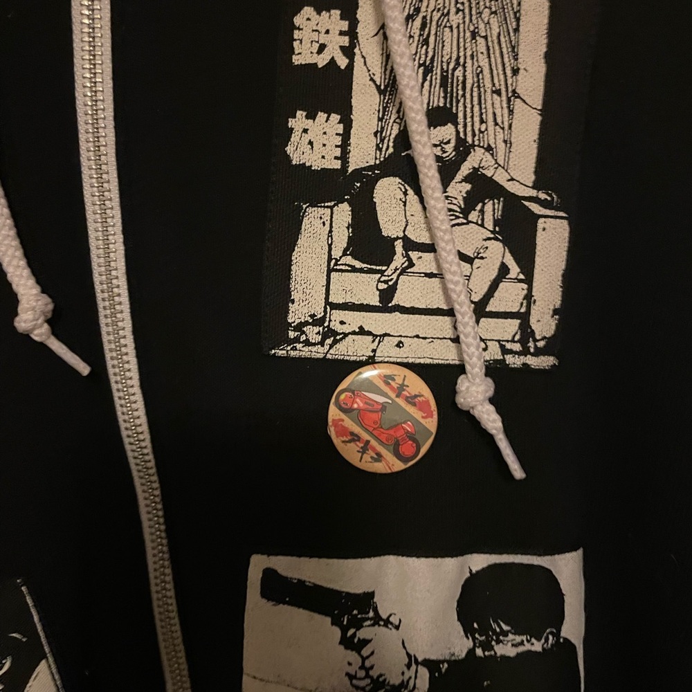 Akira zip up sweater Large. Custom patchwork - Picture 9 of 10